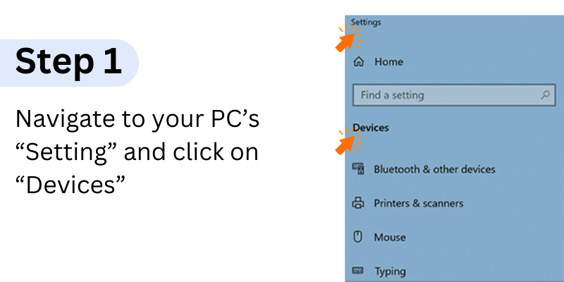 Navigate to your PC’s “Setting