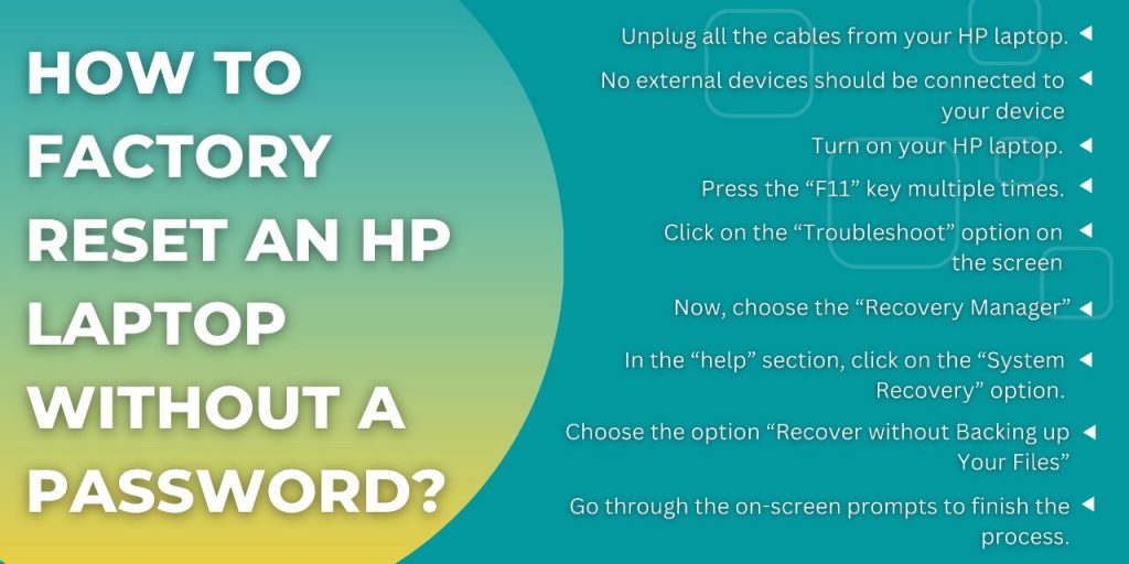 Factory Reset An HP Laptop Without A Password