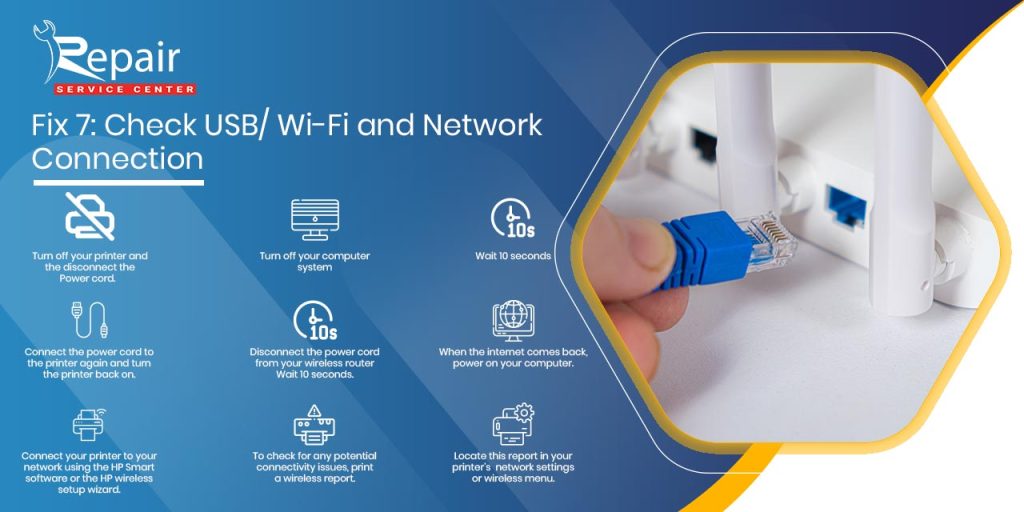 Check USB/ Wi-Fi and Network Connection